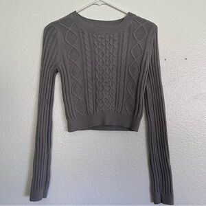 BP Gray/Silver Ribbed Long Sleeve